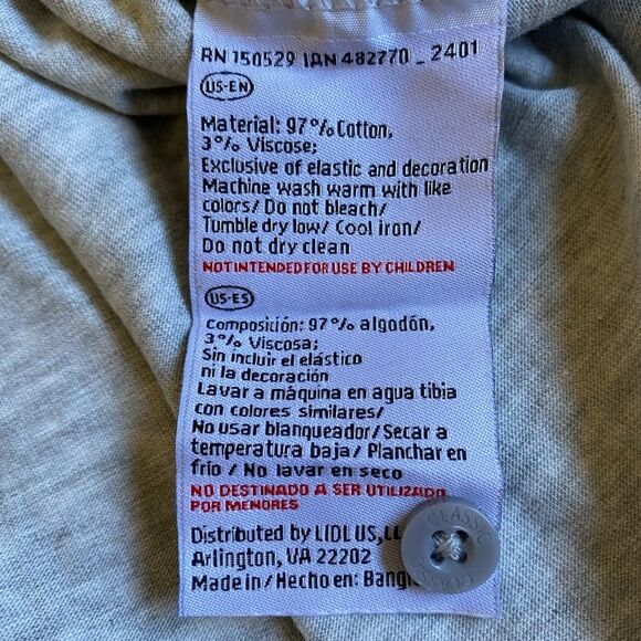 NWT Livergy Long Sleeves Henley Shirt Men's Size XXL Grey Pullover Casual Soft - Picture 13 of 13